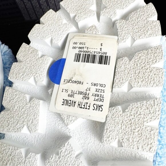 Prada Terry Cloth Logo Slides in light blue size 37 - Picture 5 of 7